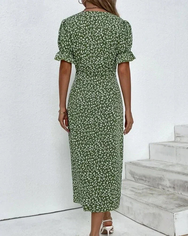Karla - Robe à manches courtes et imprimé floral