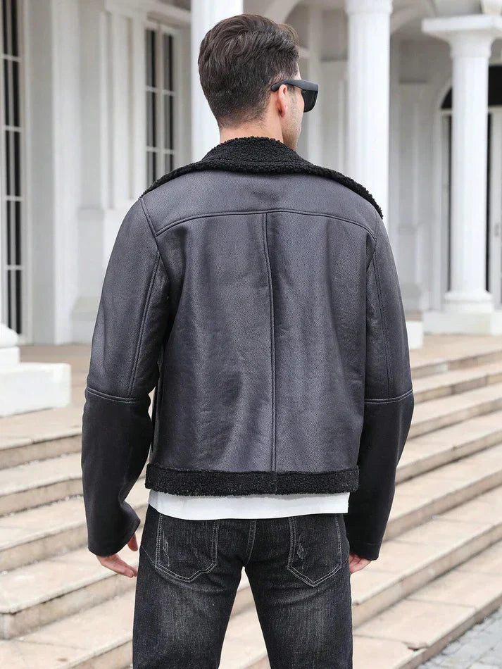 Xavier – Manteau d’hiver en cuir pour homme, décontracté et stylé