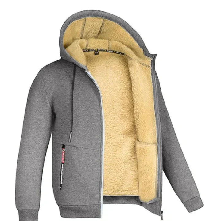Antoine – Hoodie en polaire avec fermeture éclair et doublure en laine de mouton pour chaleur supplémentaire
