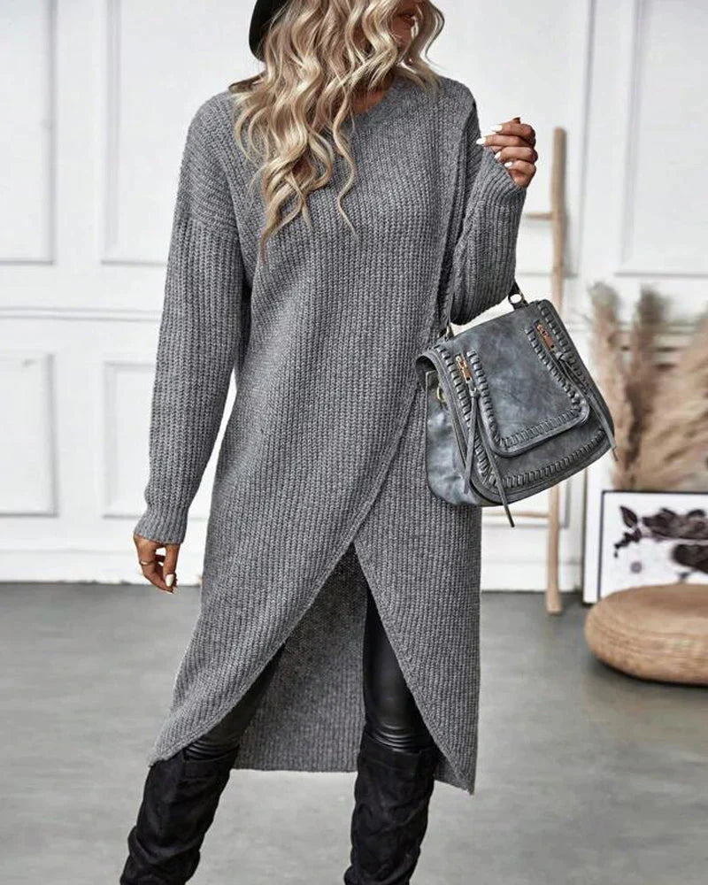 Albine | Robe Pull à Col Rond Pour Femme | Longue