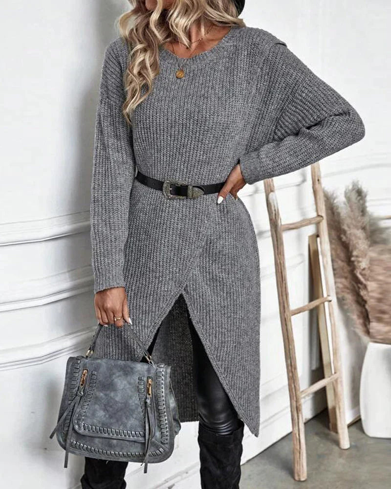 Albine | Robe Pull à Col Rond Pour Femme | Longue