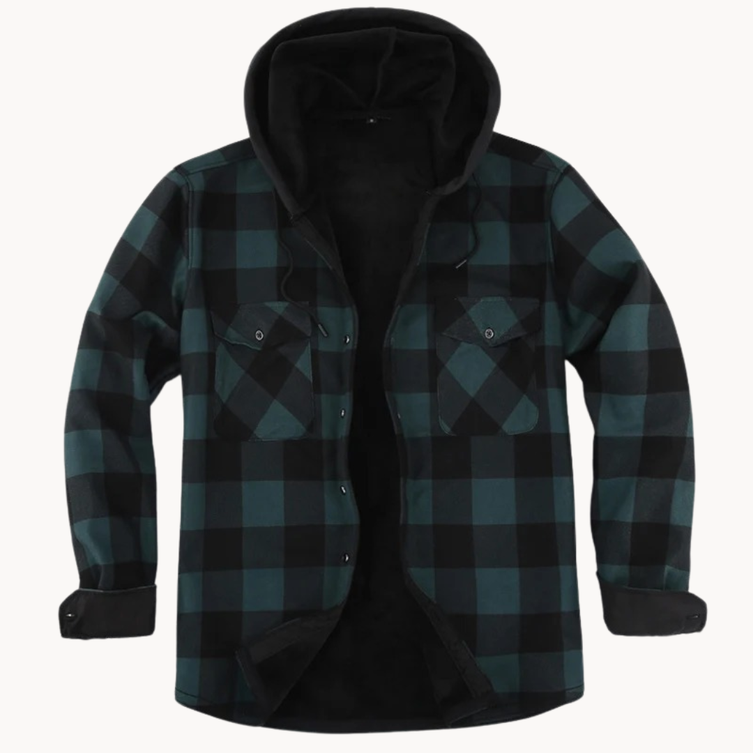 Théodore – Veste en flanelle pour hommes avec doublure en polaire et capuche