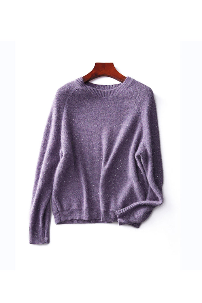 Sama Pull à col rond à paillettes