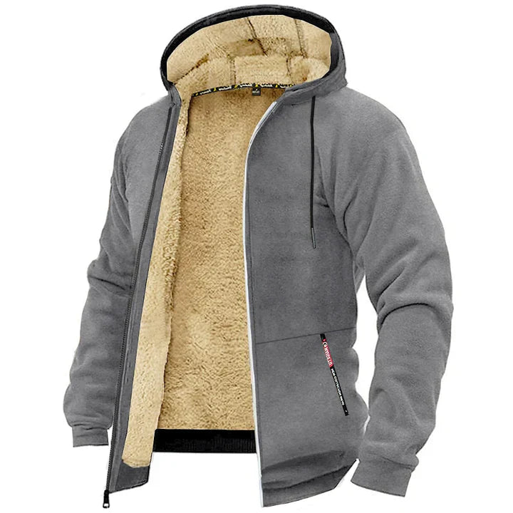 Antoine – Hoodie en polaire avec fermeture éclair et doublure en laine de mouton pour chaleur supplémentaire