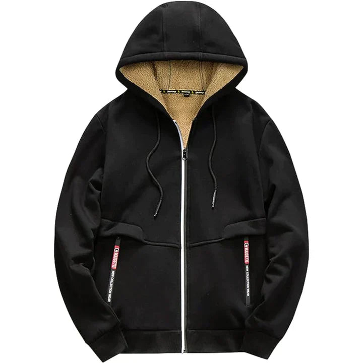 Antoine – Hoodie en polaire avec fermeture éclair et doublure en laine de mouton pour chaleur supplémentaire