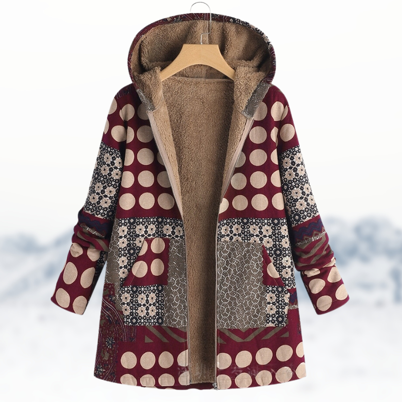 Léa Blanchet® | Manteau d'hiver chic et douillet avec imprimé