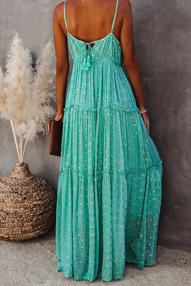 The Francesca - Robe longue à volants floraux