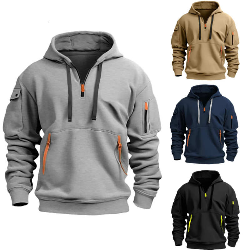 Bas – Sweat à capuche d’hiver avec un design élégant, parfait pour le froid