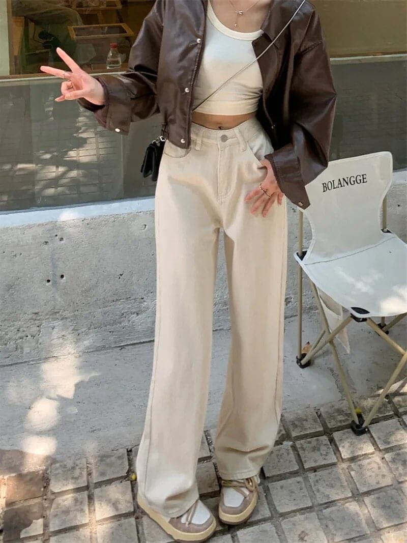 Ellen - Pantalon moderne et large à taille haute