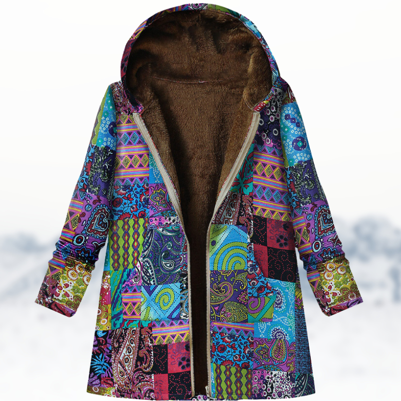 Léa Blanchet® | Manteau d'hiver chic et douillet avec imprimé