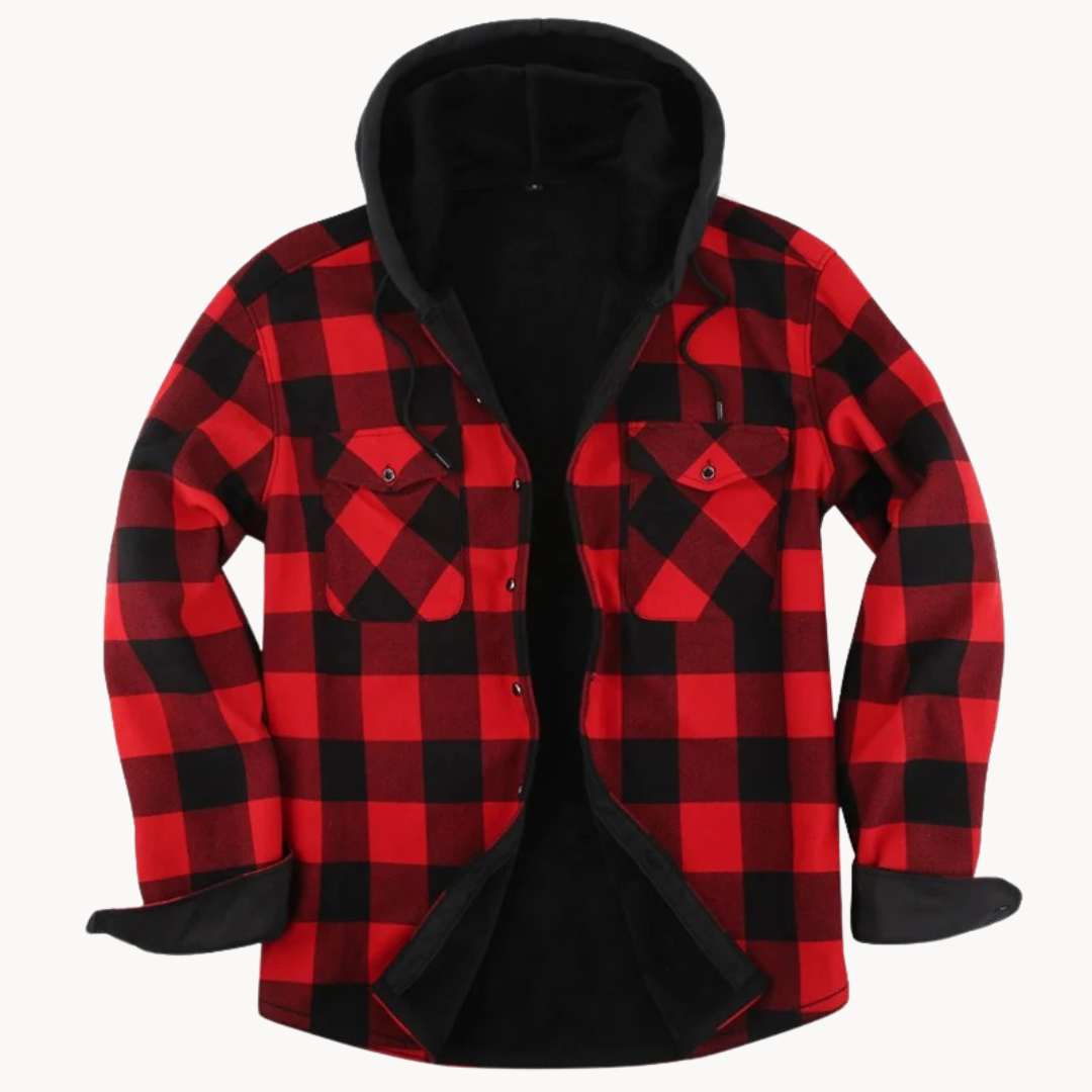 Théodore – Veste en flanelle pour hommes avec doublure en polaire et capuche