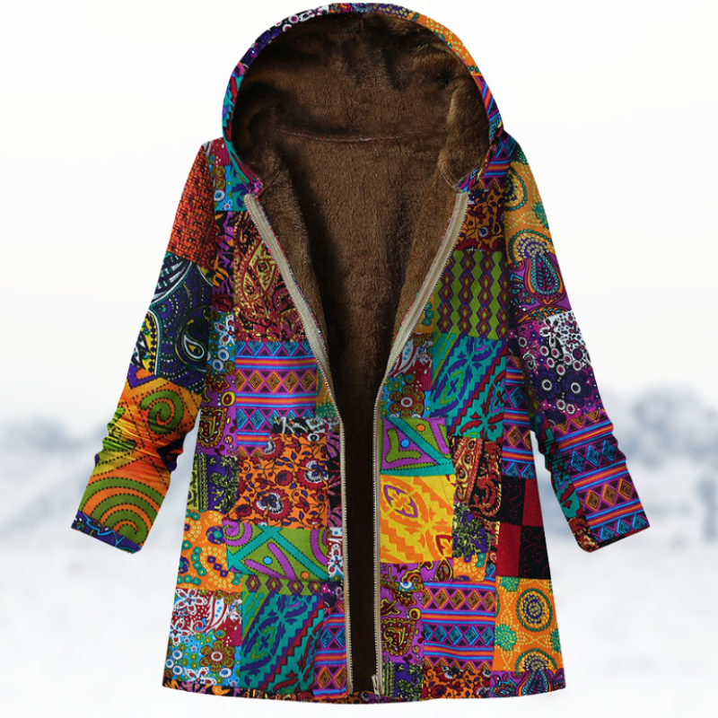 Léa Blanchet® | Manteau d'hiver chic et douillet avec imprimé