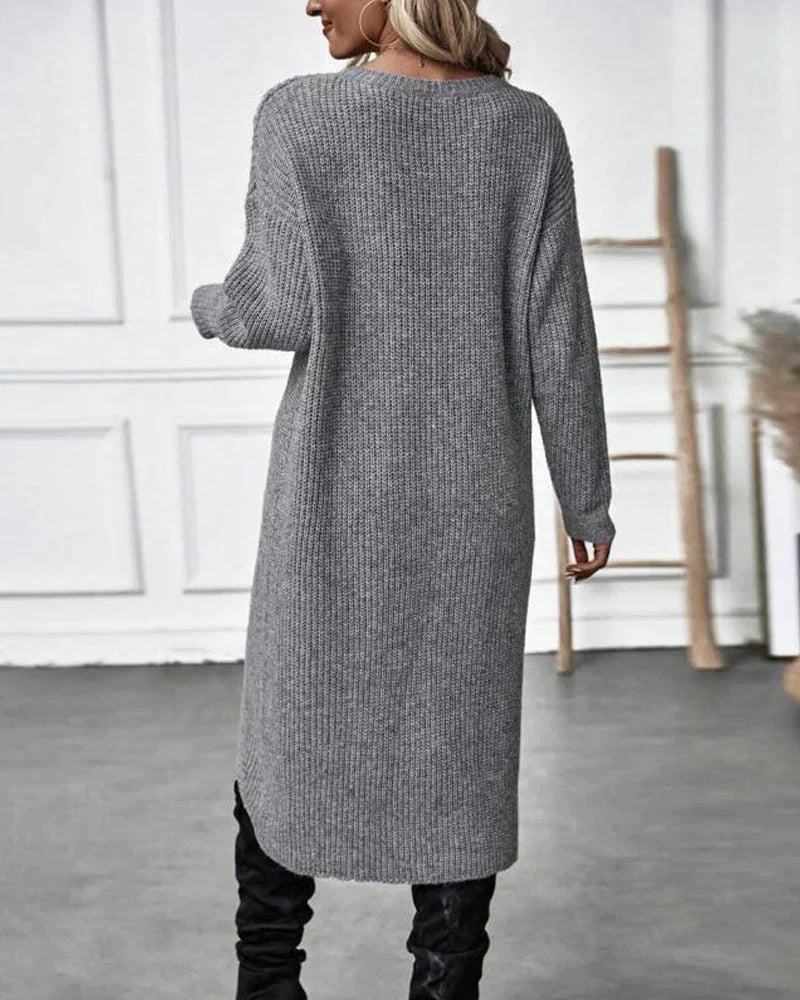 Albine | Robe Pull à Col Rond Pour Femme | Longue