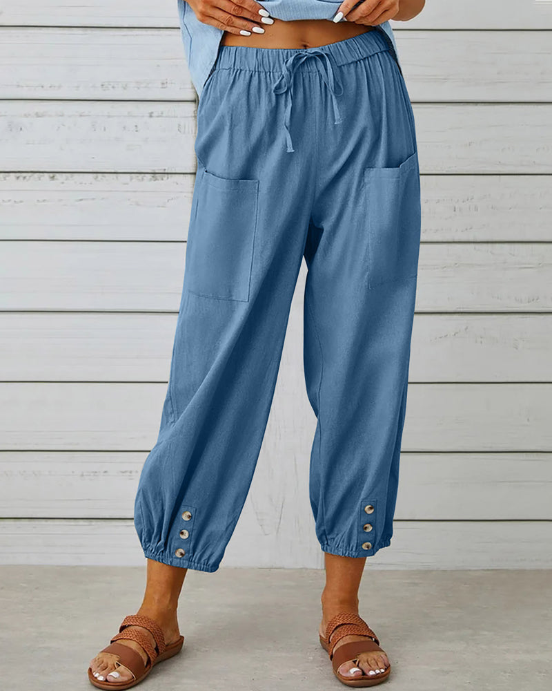 Léa – Pantalon ample taille haute, tendance et confortable