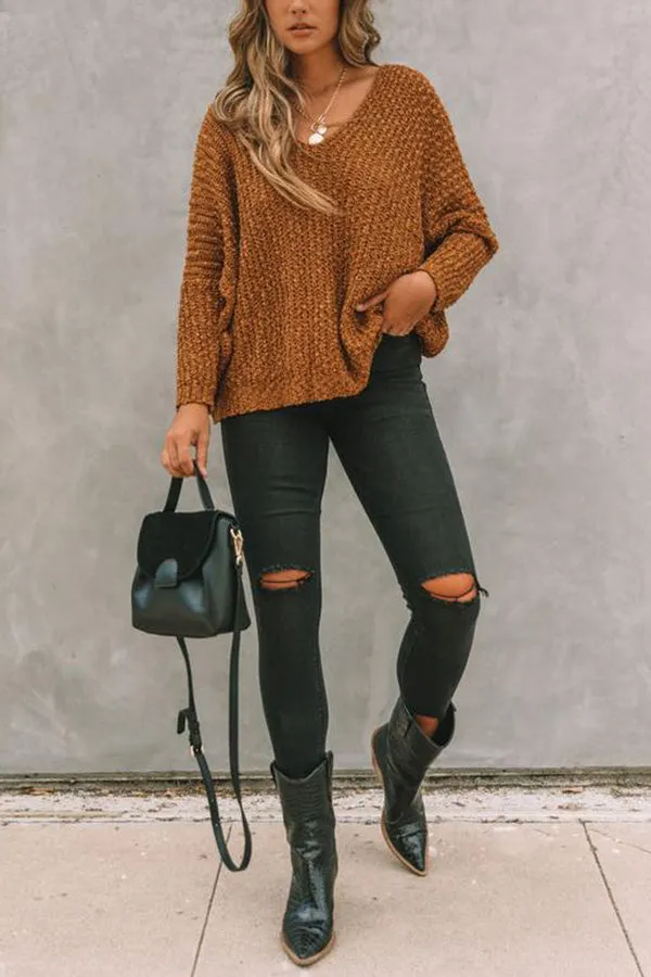 Pull-over blanc à la mode et à la silhouette creuse pour rester au chaud