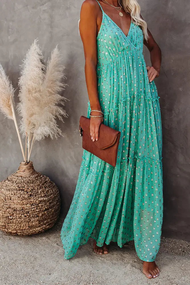 The Francesca - Robe longue à volants floraux