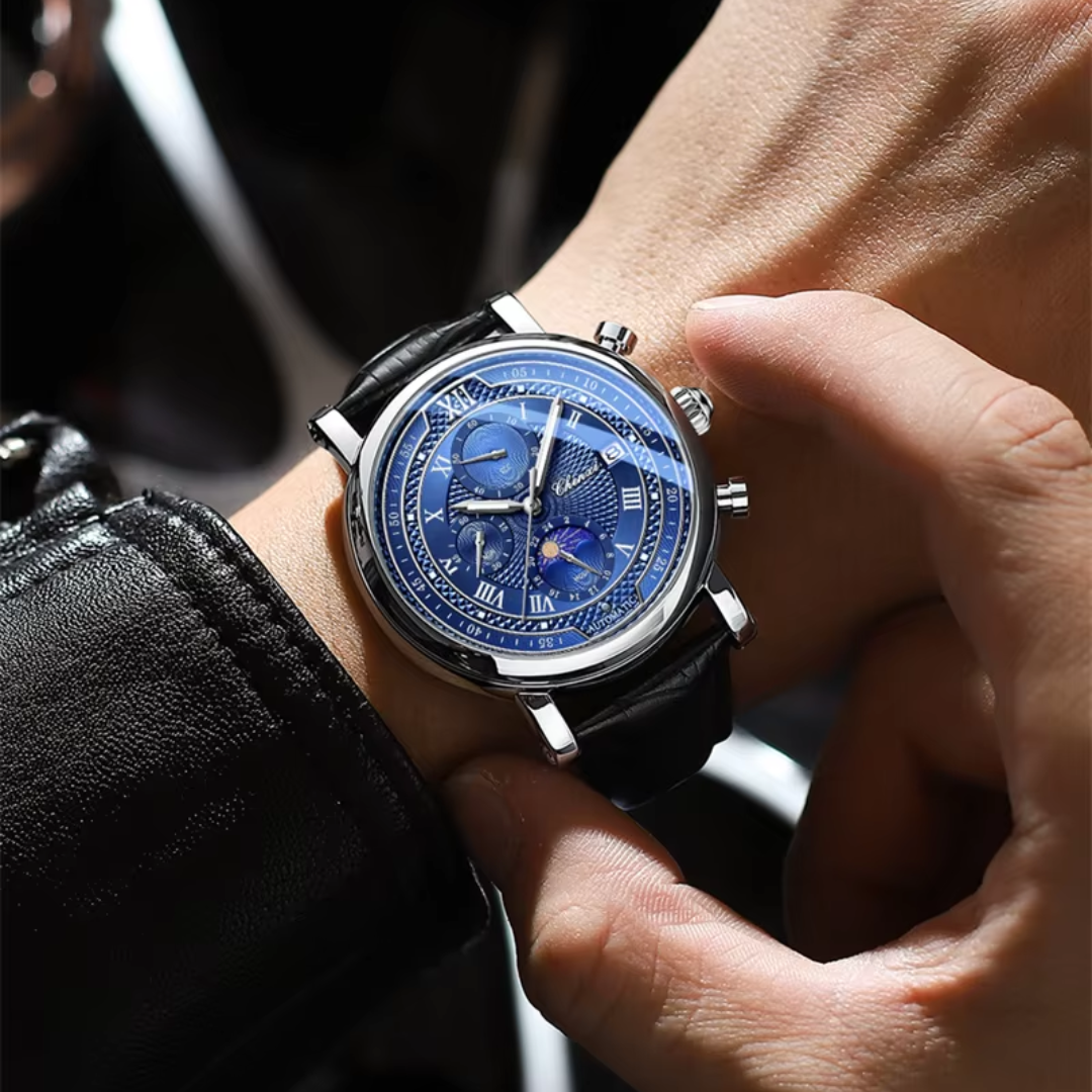 Clément – Montre-bracelet élégante pour hommes avec bracelet en cuir, parfaite pour toutes les occasions