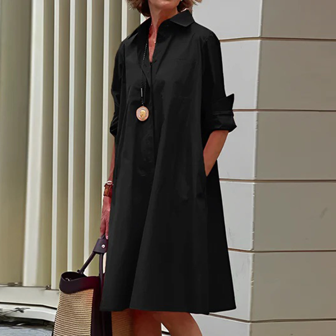 Galina- Robe élégante à manches longues