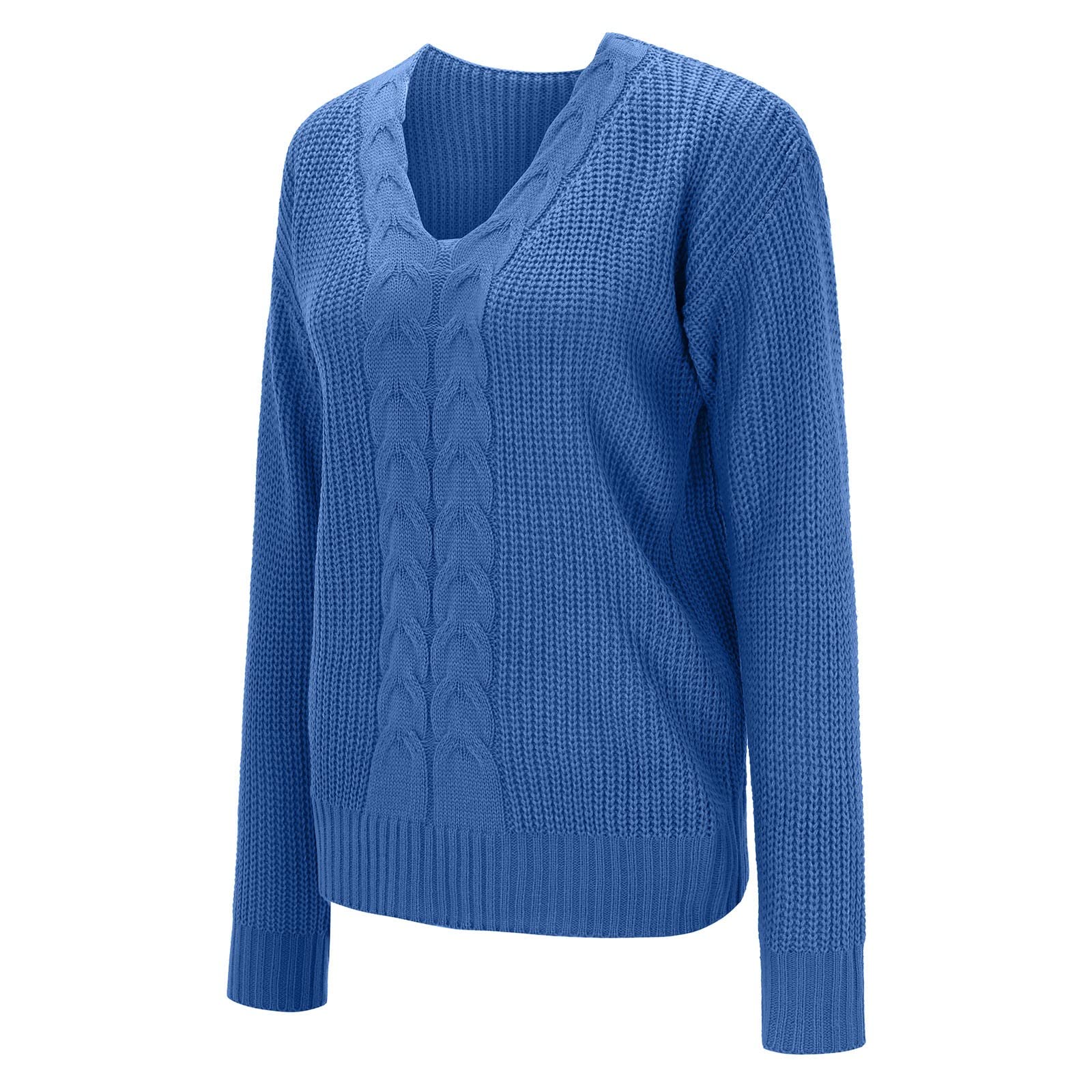 Marlène – Pull féminin à col en V, élégant et intemporel