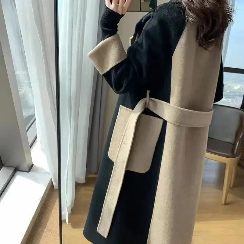 Fleur Rousse® | Manteau long élégant bicolore