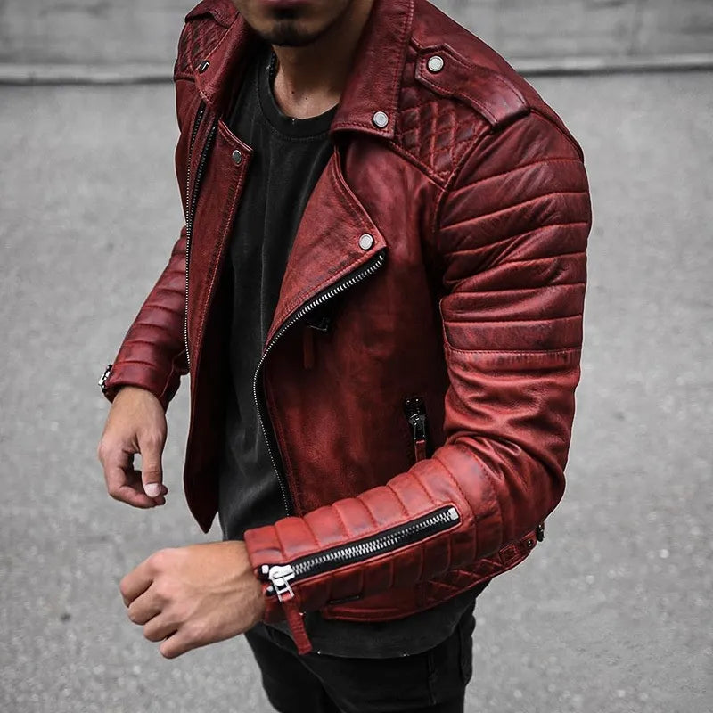 Alphonse – Veste en cuir de haute qualité pour hommes, durable et élégante
