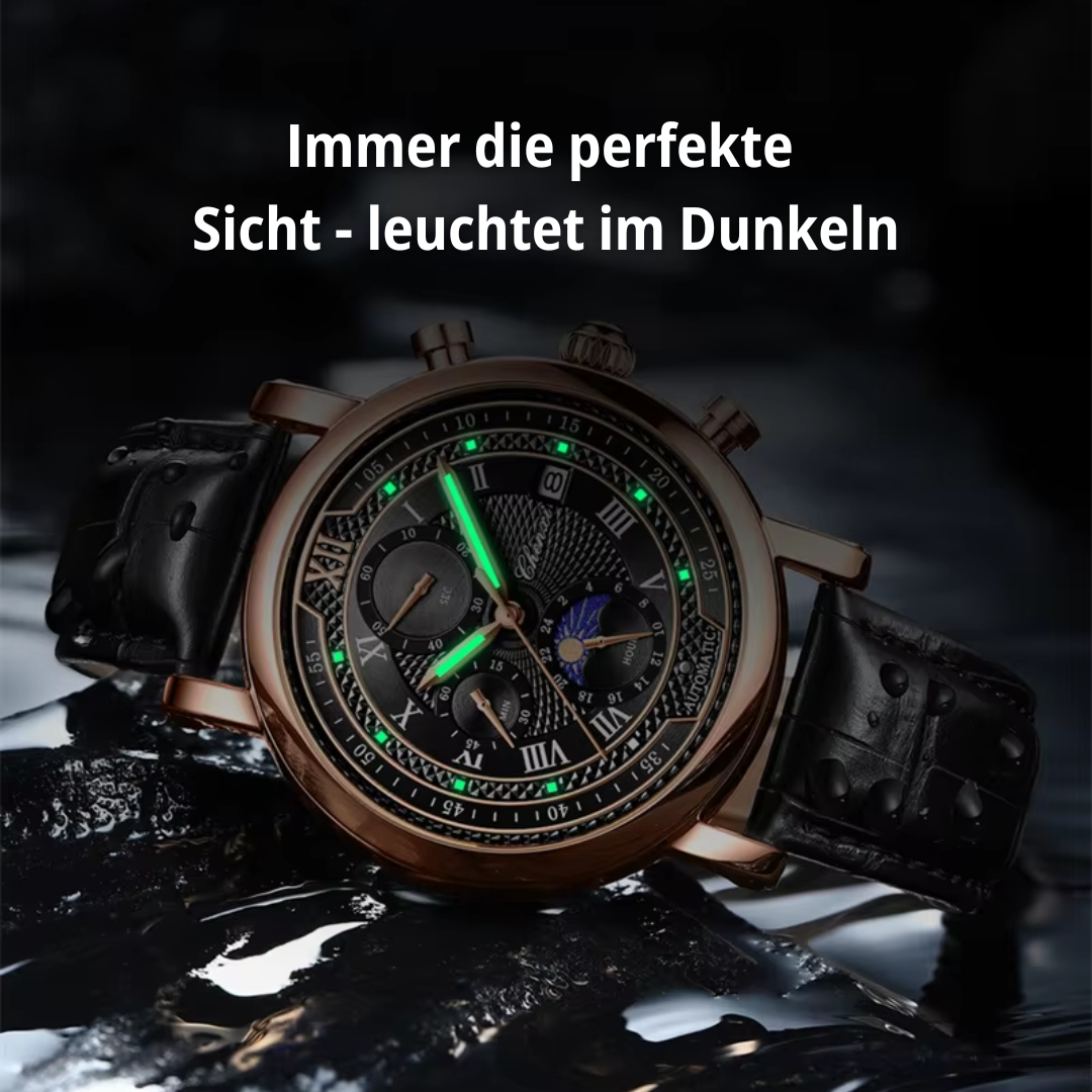 Clément – Montre-bracelet élégante pour hommes avec bracelet en cuir, parfaite pour toutes les occasions