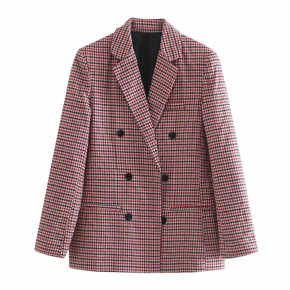 Blazer à manches longues à carreaux