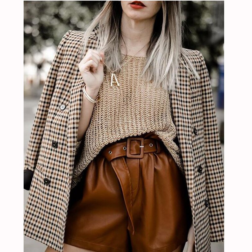 Blazer à manches longues à carreaux