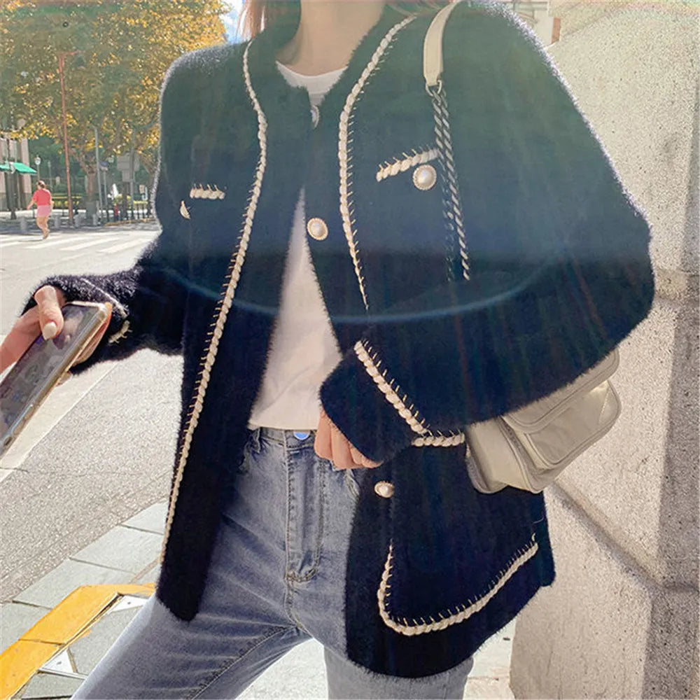 Veste en cachemire de vison pour femme