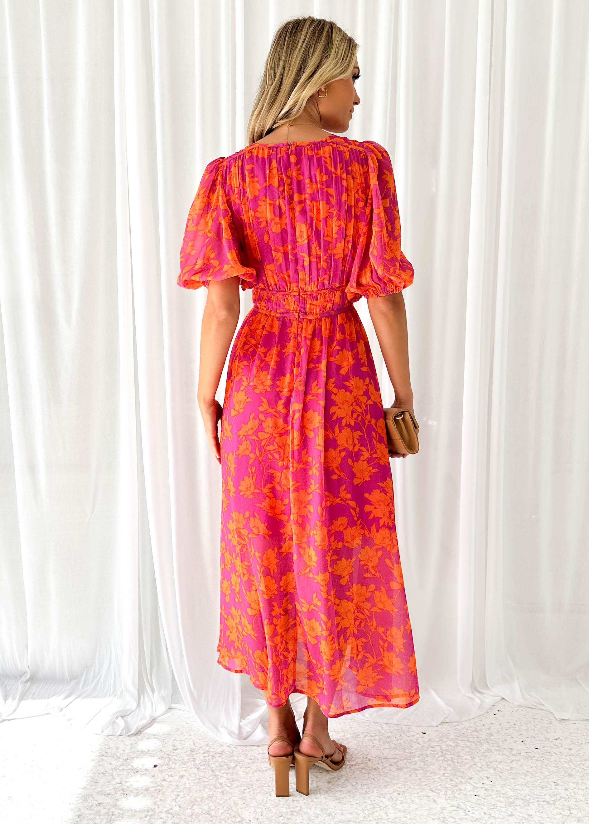 Isabelle – Robe imprimée en coton et lin avec col rond et coupe ample