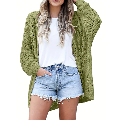 Kenia | Cardigan Au Crochet Pour Femme | Long