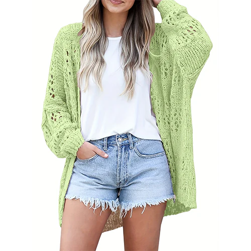 Kenia | Cardigan Au Crochet Pour Femme | Long