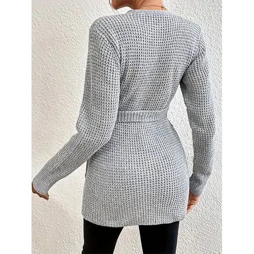 Leanna | Cardigan Chaud Avec Ceinture Pour Femme | Col En V