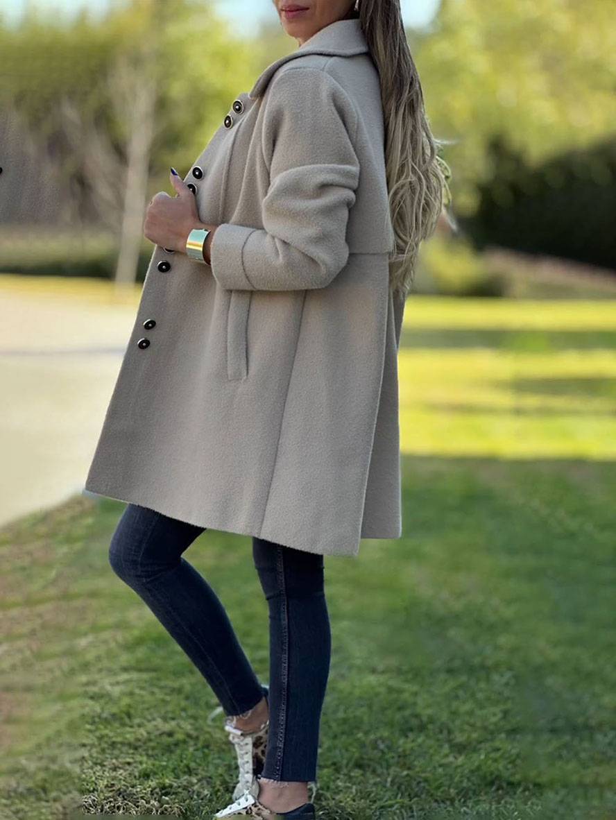Louise – Manteau d’hiver élégant avec boutons et col classique, intemporel