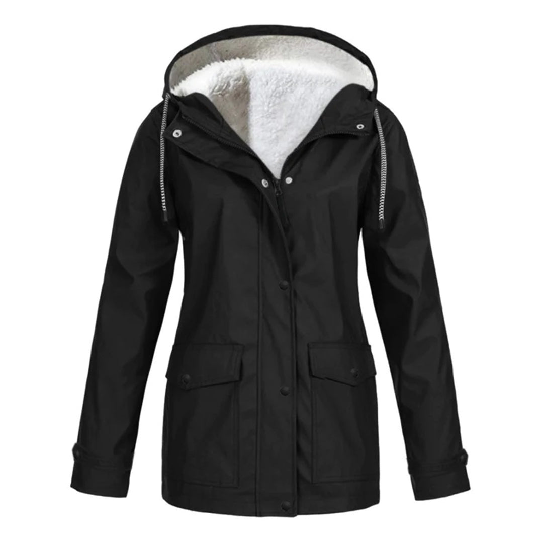 Camille – Manteau de pluie mi-long élégant avec doublure polaire