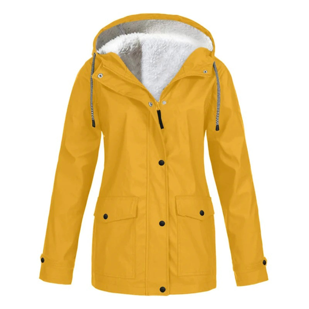 Camille – Manteau de pluie mi-long élégant avec doublure polaire
