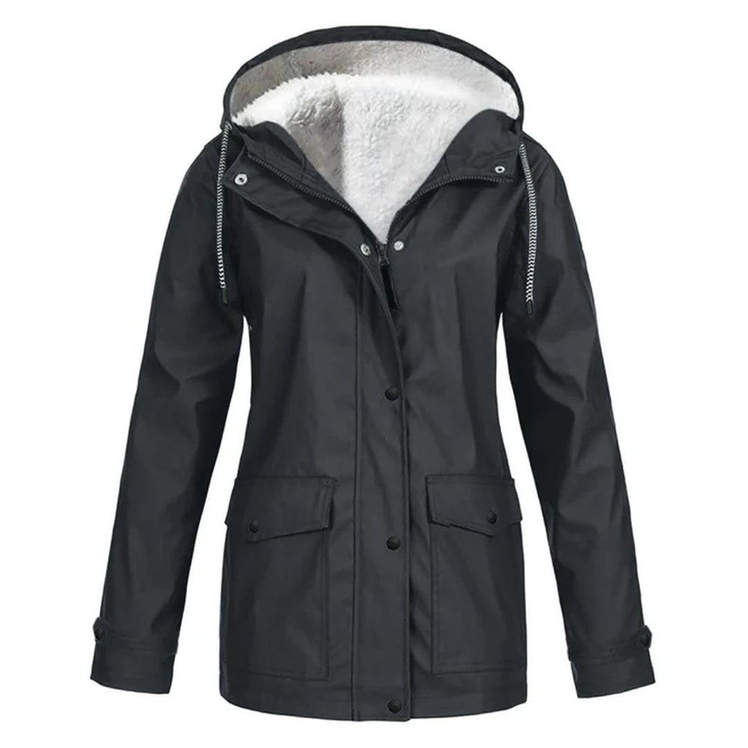 Camille – Manteau de pluie mi-long élégant avec doublure polaire