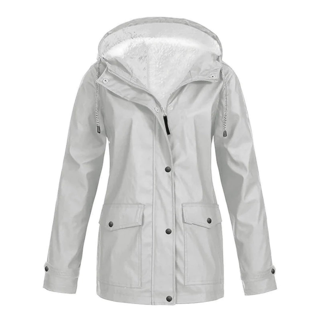 Camille – Manteau de pluie mi-long élégant avec doublure polaire