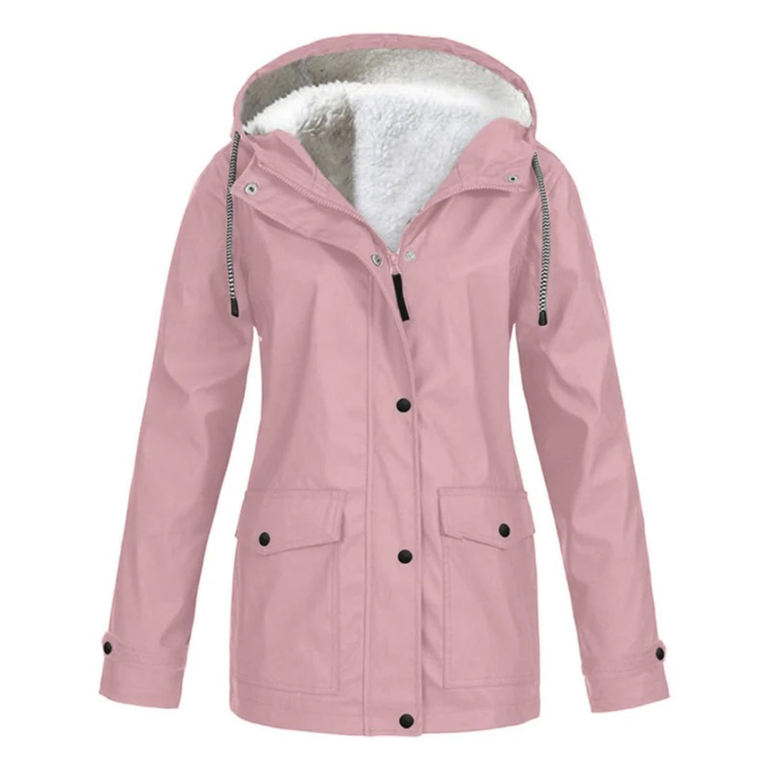 Camille – Manteau de pluie mi-long élégant avec doublure polaire