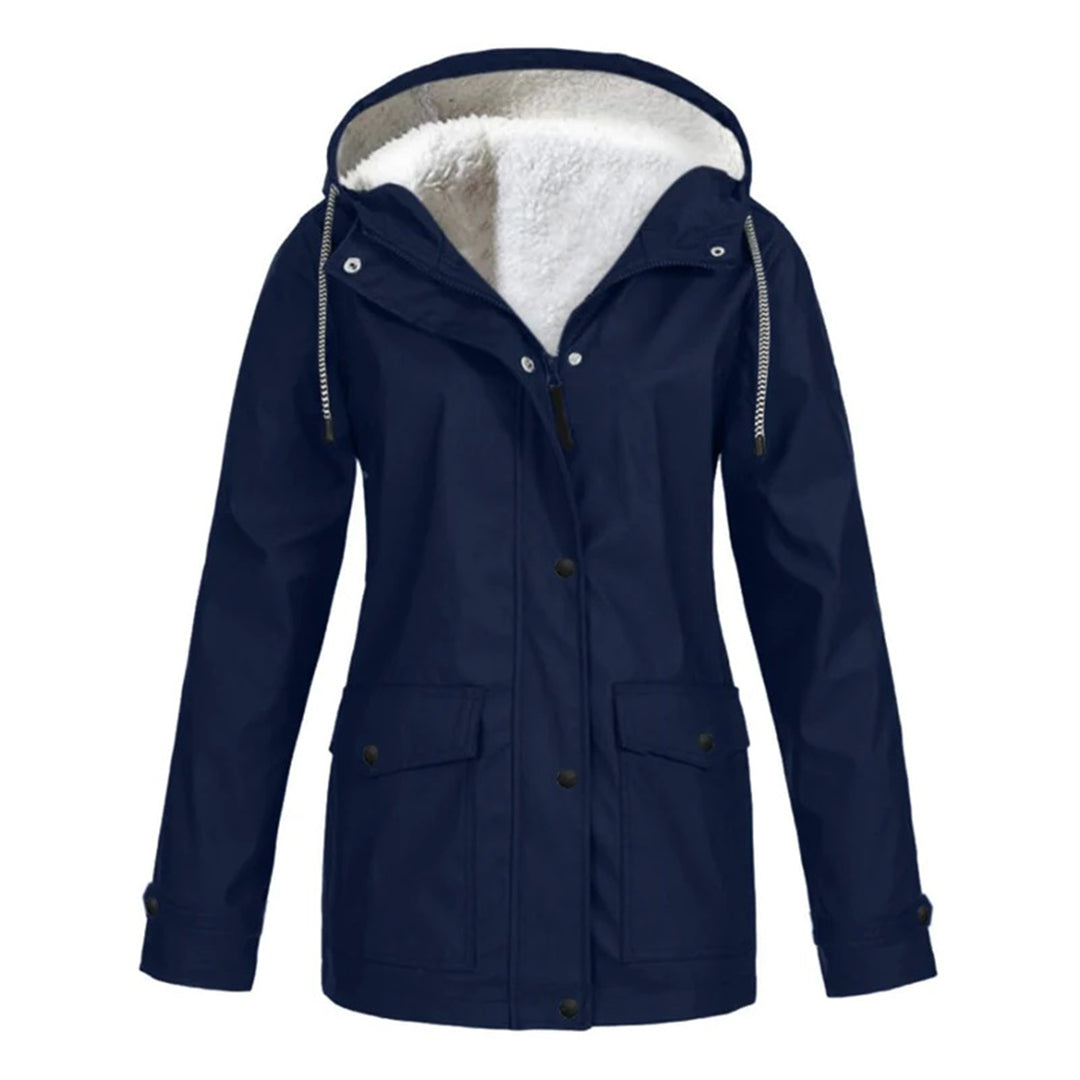 Camille – Manteau de pluie mi-long élégant avec doublure polaire