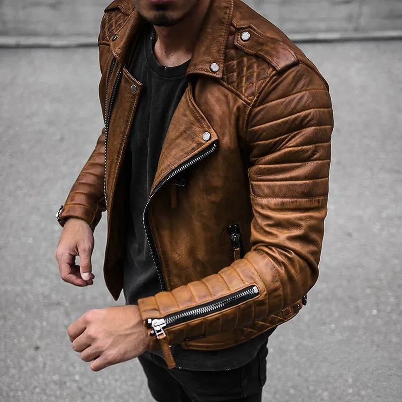 Alphonse – Veste en cuir de haute qualité pour hommes, durable et élégante