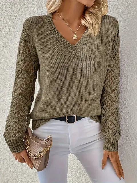 Sophie Paris® | Pull en maille à col en V pour femme