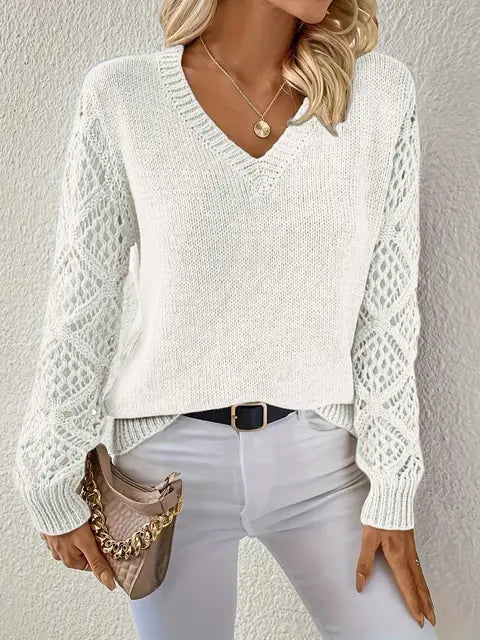 Sophie Paris® | Pull en maille à col en V pour femme