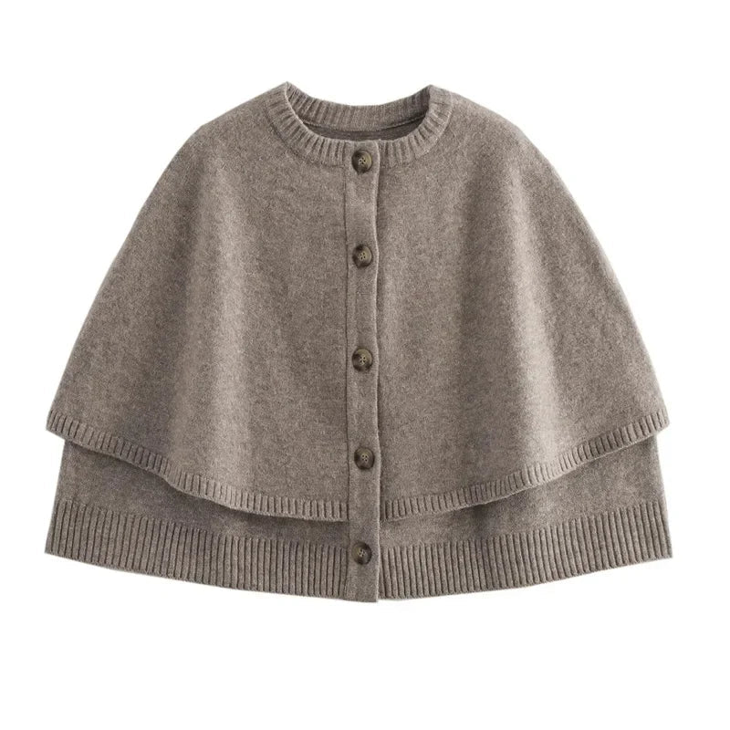 Sophie – Gilet en maille avec cape, élégant et stylé