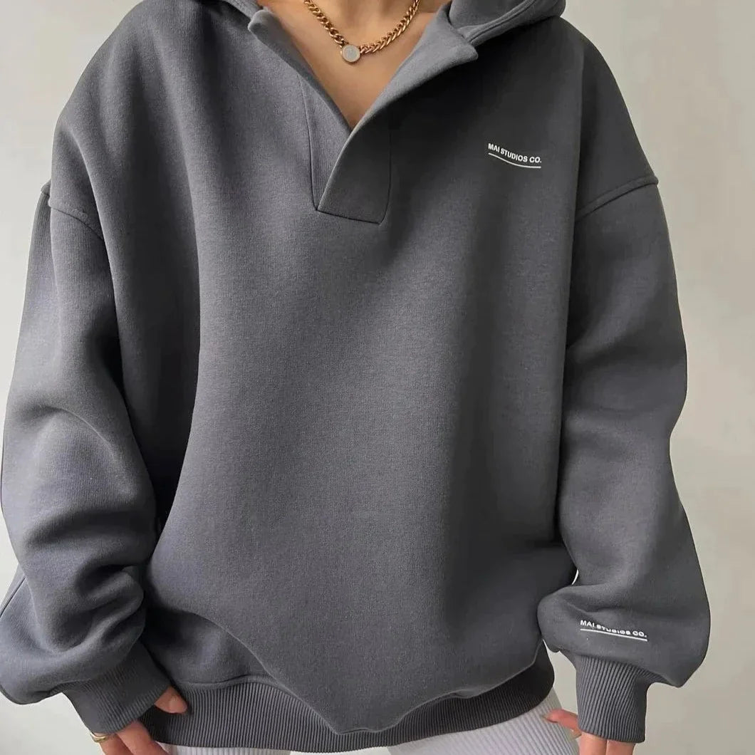Sweat-shirt hiver Elegance avec col en V