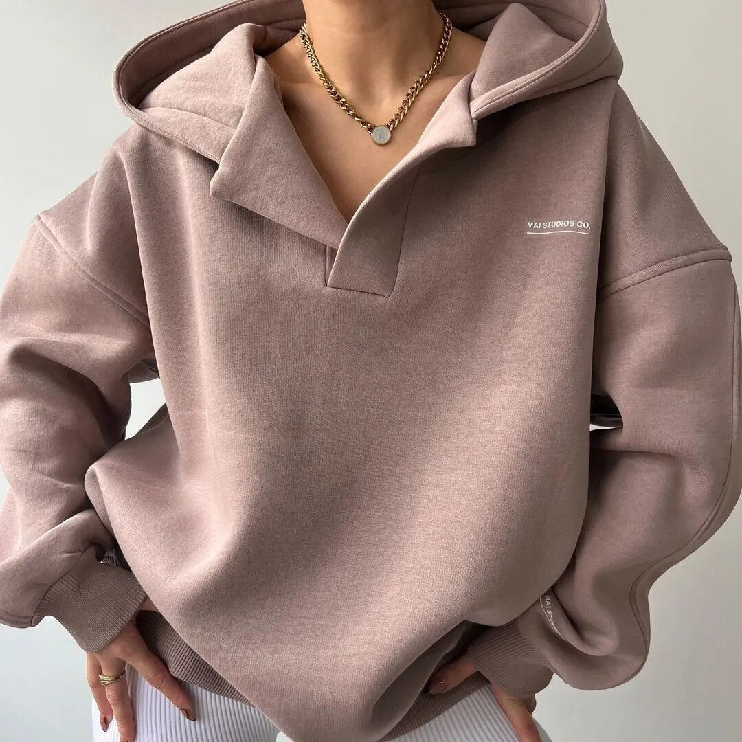 Sweat-shirt hiver Elegance avec col en V