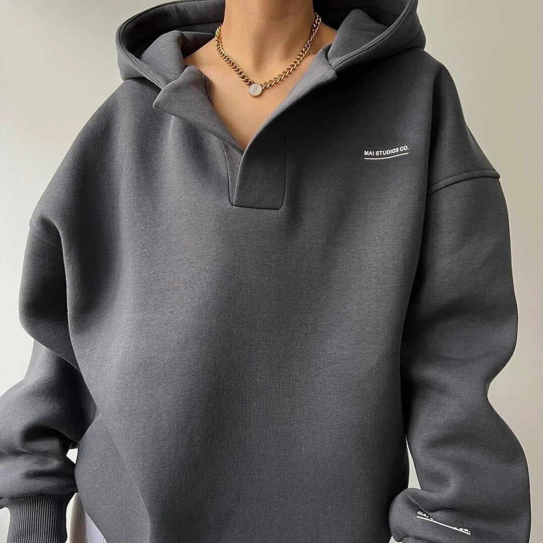 Sweat-shirt hiver Elegance avec col en V