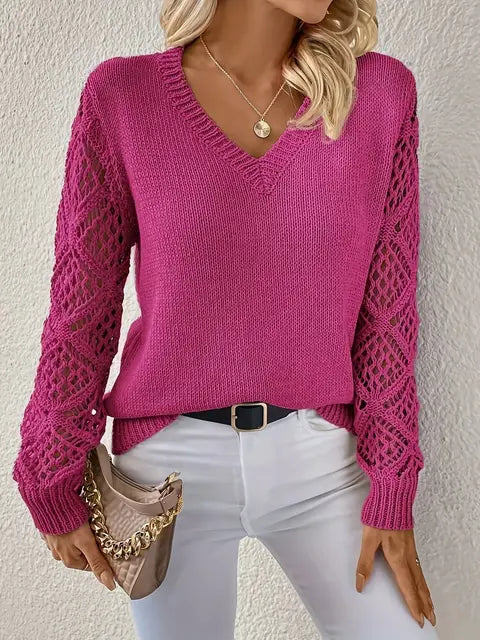 Sophie Paris® | Pull en maille à col en V pour femme