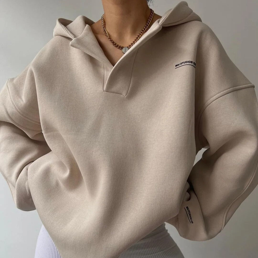 Sweat-shirt hiver Elegance avec col en V