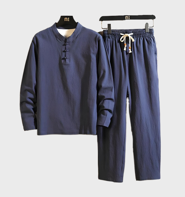 Thibault – Ensemble pour homme avec pull col rond et pantalon assorti